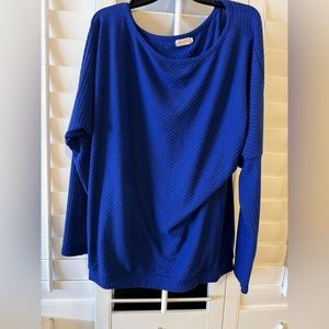 Royal Blue, Tunic Sweater, XL, Off the Shoulder